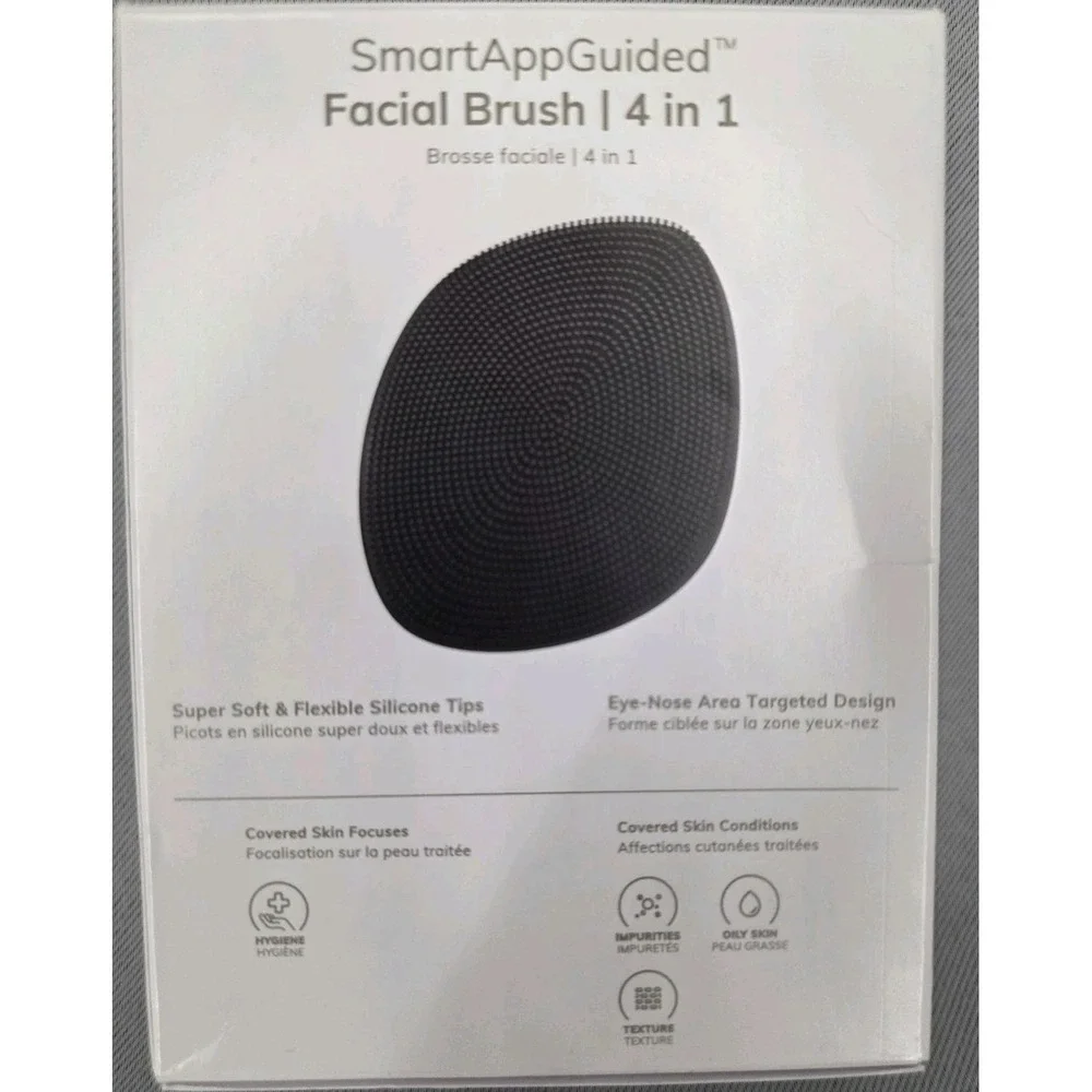New GESKE 4-in-1 Black Facial Brush SmartAppGuided Cleaner Massager GK000125GY01